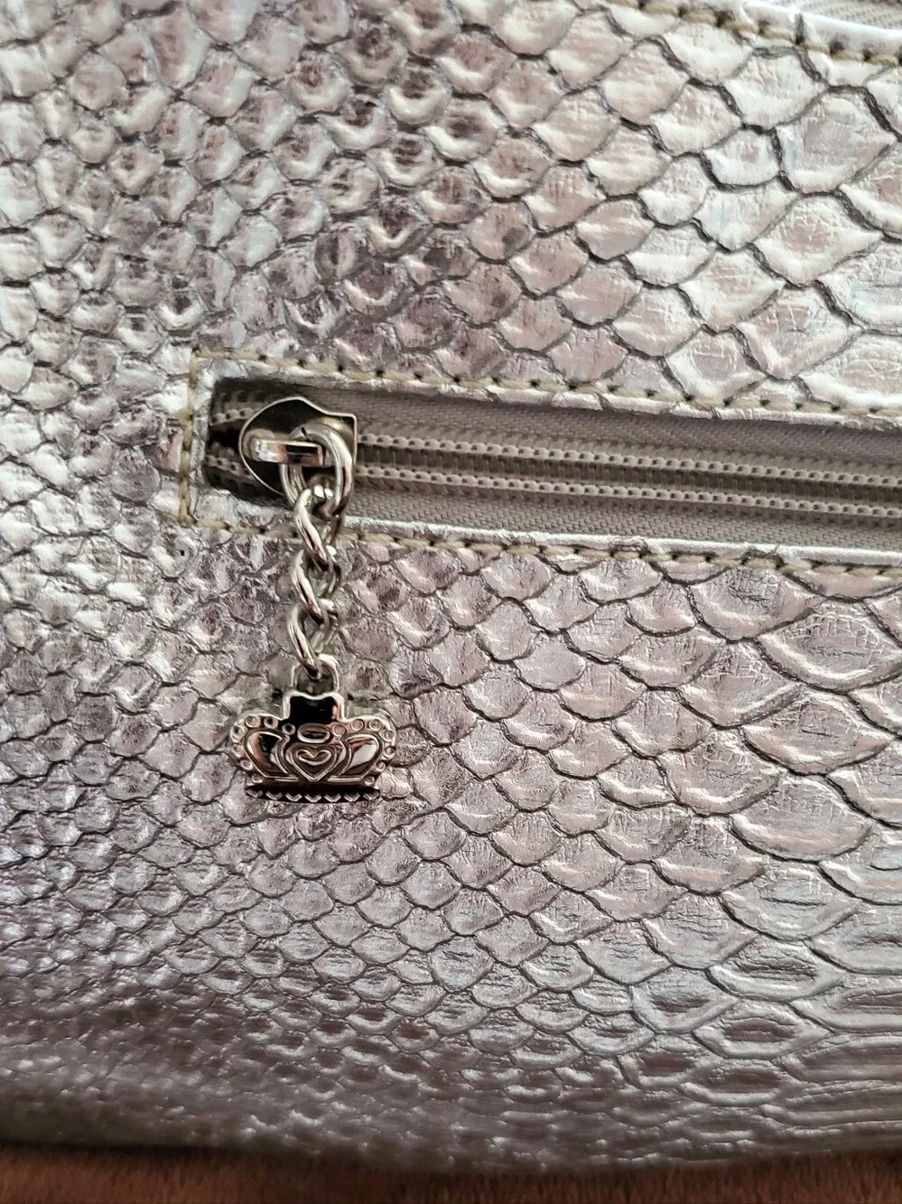 Kathy Van Zeeland Y2K Vintage Silver Jeweled Hobo Shoulder Bag